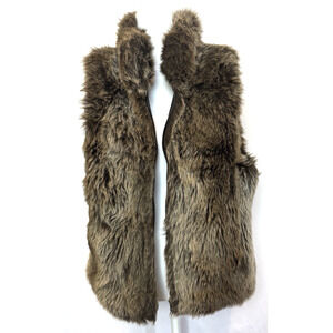 Vintage Blassport Womens Reversible Faux Fur Vest Size L Mob Wife‎ Boho Hippie